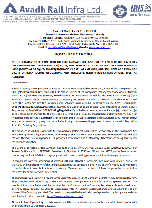 Postal Ballot Notice Final